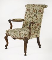 Lot 350 - A Victorian rosewood open armchair