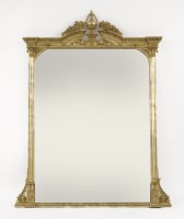 Lot 398 - A large Victorian gilt wood and gesso overmantel mirror