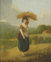 Lot 227 - Follower of Francis Wheatley
A GIRL CARRYING A WHEATSHEAF
Oil on canvas
61 x 53cm