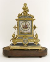 Lot 302 - A French gilt bronze and porcelain-mounted mantel clock