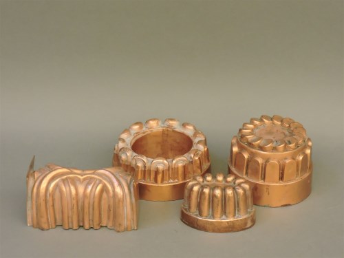 Lot 1671 - Four Victorian copper jelly moulds