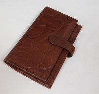 Lot 1275 - A Mulberry crocodile embossed patterned tan leather wallet/organiser