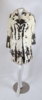 Lot 332 - A white and black coney fur mid-length coat