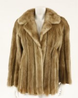 Lot 341 - A dark brown mink fur coat and 
a blonde mink panelled jacket (2)