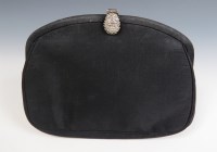 Lot 442 - An MM Peau de Faille black satin evening clutch