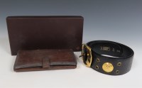 Lot 427 - A Versace black leather crocodile pattern belt