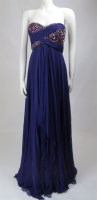 Lot 247 - A Marchesa Couture strapless purple evening gown