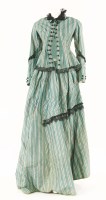 Lot 154 - A late Victorian green silk two-piece day dress