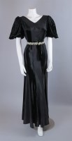 Lot 161 - A black satin evening dress
