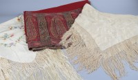 Lot 167 - Two silk piano shawls