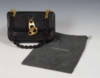 Lot 389 - A Tom Ford Carine black leather handbag