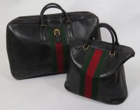 Lot 355 - A vintage Gucci techno fabric and leather suitcase