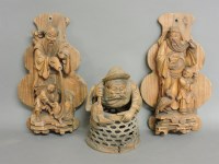 Lot 1450 - A Japanese carved fisherman