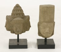 Lot 21 - A Thai carved sandstone four-headed deity