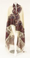 Lot 116 - A cream wool shawl