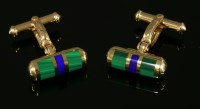 Lot 449 - A pair of 9ct gold baton-style swivel link cufflinks