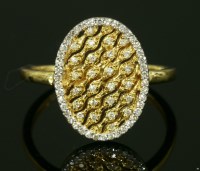 Lot 675 - An 18ct yellow and white gold diamond set cluster ring