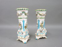 Lot 171 - A pair of 19th century Sitzendorf porcelain vases