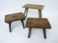 Lot 305 - Three small late 19th/early 20th century rustic stools