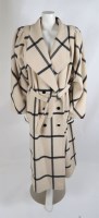 Lot 186 - A Cojoura cream wool coat with black check pattern