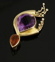 Lot 564 - An 18ct gold amethyst