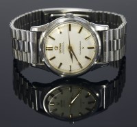 Lot 474 - A gentlemen's stainless steel Omega automatic chronometer Constellation strap watch