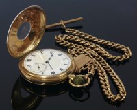 Lot 419 - A 9ct gold top wind half hunter pocket watch