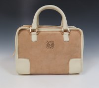 Lot 438 - A Loewe 'Amazona' nubuck suede and cream leather handbag