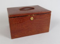 Lot 353 - An Asprey’s alligator skin travelling jewellery box