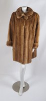 Lot 346 - A blonde mink fur coat with wide sleeve