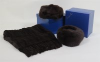 Lot 347 - A brown coney fur scarf with tassel ends