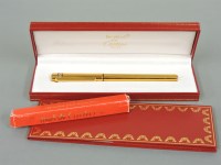 Lot 40 - A gold-plated Must de Cartier fibre tip pen