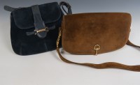 Lot 406 - A Gucci brown suede saddle bag