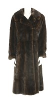 Lot 339 - A dark brown fur double-breasted coat