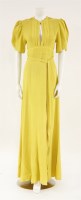 Lot 268 - An Ossie Clark yellow moss crêpe dress