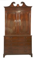 Lot 347 - A George III mahogany 'Estate' secretaire bookcase