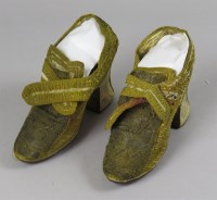 Lot 135 - A pair of silk and gold brocade ladies' shoes