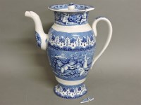 Lot 1165 - A 19th century English transfer printed blue and white coffee pot