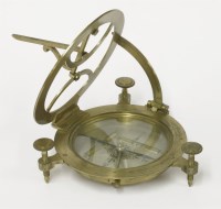 Lot 61 - A brass and silvered equinoctial compass