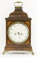 Lot 299 - A George III inlaid mahogany bracket clock