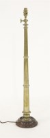 Lot 315 - A tall turned brass table lamp