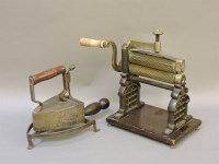 Lot 369 - A Victorian iron and brass crimping machine