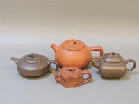 Lot 190 - Four Chinese Yixing teapots