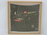 Lot 418 - A framed piece of 1960s fabric