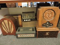 Lot 272 - Eight old wooden cabinet radios