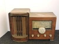 Lot 336 - An Art Deco walnut case cabinet radio