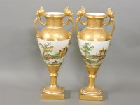 Lot 181 - A pair of 19th century Continental porcelain vases