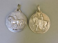 Lot 99 - Two Mappin and Webb silver Shire Horse Society medals