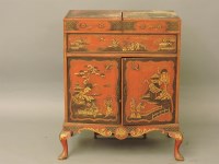 Lot 563 - A Chinese red lacquer washstand