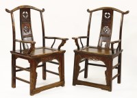 Lot 540 - A pair of 19th century 'official hat' armchairs
